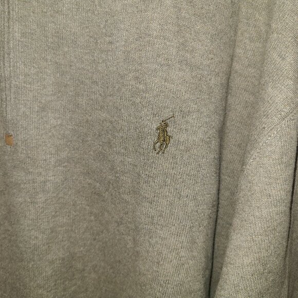 Ralph Lauren Blue Label Big 3XB Men's Pullover 1/4 Zip Sweater Taupe NWT $110 - Picture 5 of 6